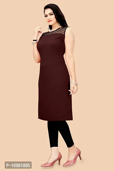 Trendy Maroon Crepe Kurti For Women-thumb5