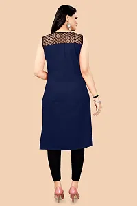 Trendy Blue Crepe Kurti For Women-thumb3