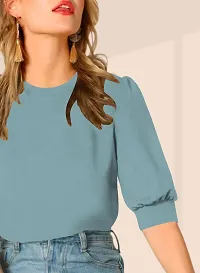 Women's Puff/Baloon Sleeves V-Neck Casual Top-thumb4