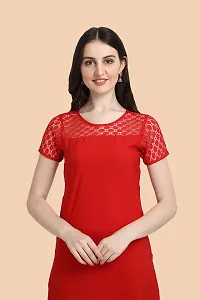 Trendy Red Crepe Kurti For Women-thumb2