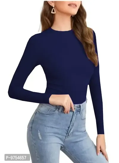 Dream Beauty Fashion Women's Full Sleeve Top Round Neck Casual Tshirt (Empire4-23 Inches)