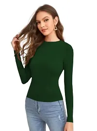 Womens Full Sleeve Top Round Neck Casual Tshirt-thumb1