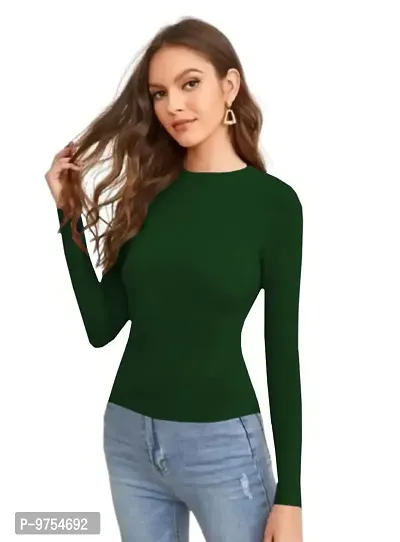 Womens Full Sleeve Top Round Neck Casual Tshirt-thumb2