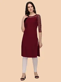 Trendy Maroon Crepe Kurti For Women-thumb4