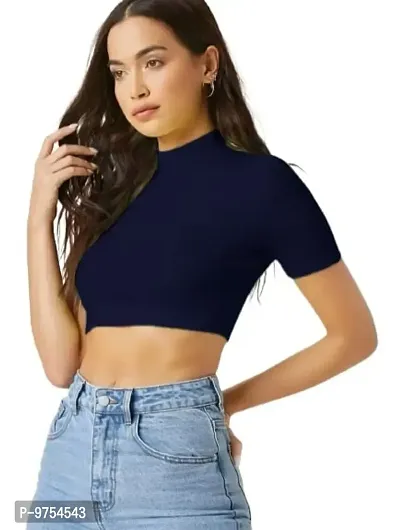 Dream Beauty Fashion Polyester Blend Crop Top (15 Inches)