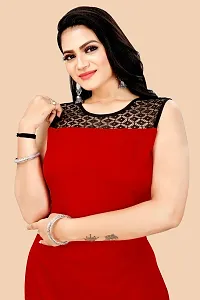 Trendy Red Crepe Kurti For Women-thumb2