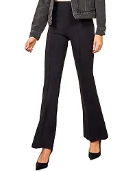 Black Polyester Blend Casual Trousers Trousers   Capris For Women-thumb2