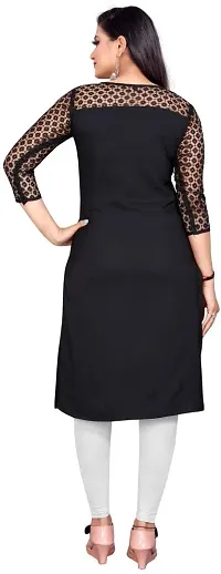 Stylish Straight Black Embellished Crepe Kurta For Women Pack Of 2-thumb3
