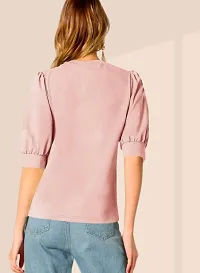 Women's Puff/Baloon Sleeves V-Neck Casual Top-thumb2