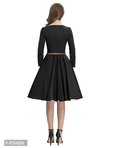 Dream Beauty Fashion Women's Skater A-Line Dress with Belt (38 Inches)-thumb4