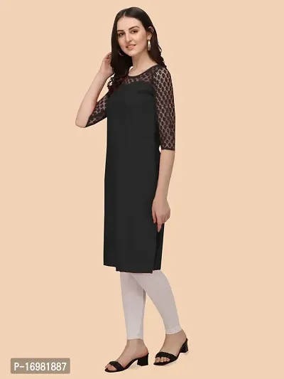 Trendy Black Crepe Kurti For Women-thumb4