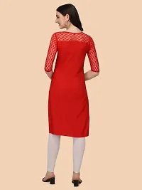 Trendy Red Crepe Kurti For Women-thumb2