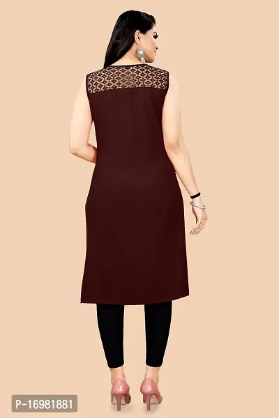 Trendy Maroon Crepe Kurti For Women-thumb4