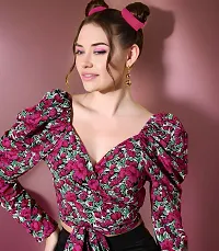 Elegant Pink Polyester Printed Top For Women-thumb4