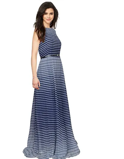 Stripe Sleeveless Maxi Dress For Women