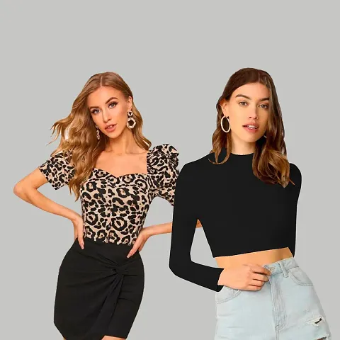 Elegant Self Pattern Top For Women Pack of 2