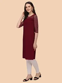 Trendy Maroon Crepe Kurti For Women-thumb1