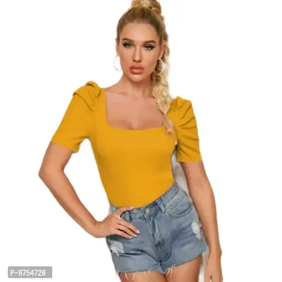 Buy Bubble Sleeve Top With Belt for Women Online in India