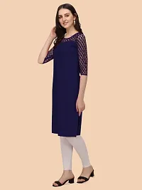 Trendy Purple Crepe Kurti For Women-thumb1