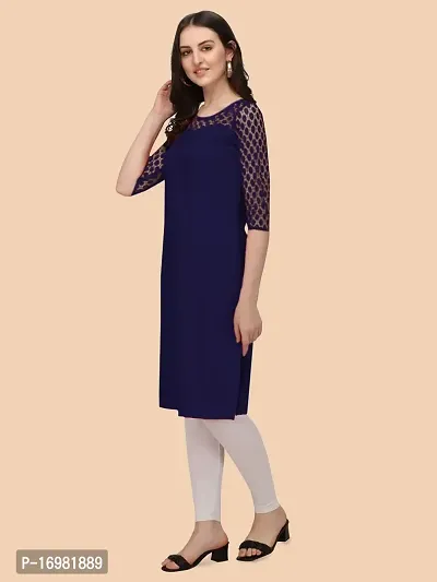 Trendy Purple Crepe Kurti For Women-thumb2