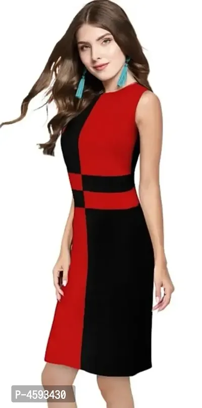 Dream Beauty Fashion Hosiery Sleeveless Red Checkered Short Dress (35-thumb2