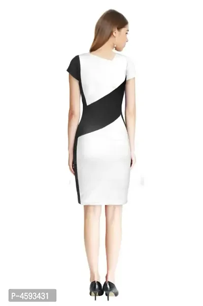 Dream Beauty Fashion Hosiery Short Sleeves Color Block Short White Dress (35-thumb2