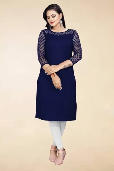 Classic American Crepe Solid Kurtis for Women