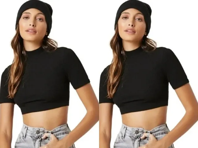 Pack Of 2 Blend Crop Top Combo (15Inches)