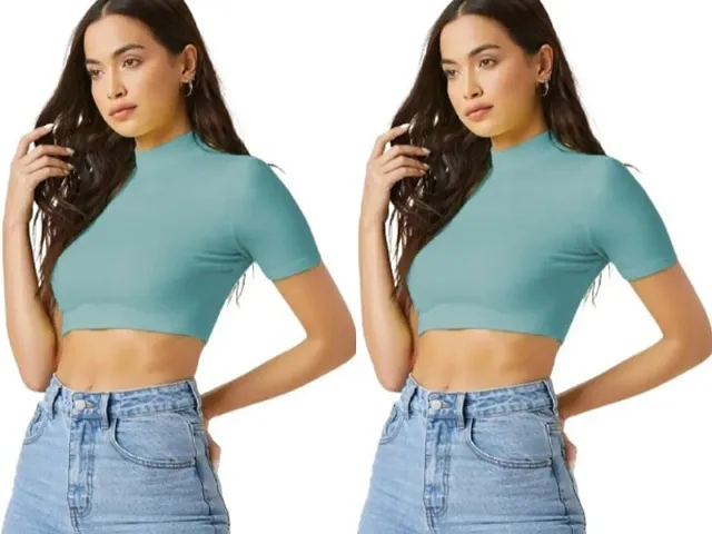 Pack Of 2 Blend Crop Top Combo (15Inches)