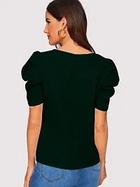 Casual Polyester Blend Round Neck Puff Sleeves Stylish Top (23Inches)-thumb3