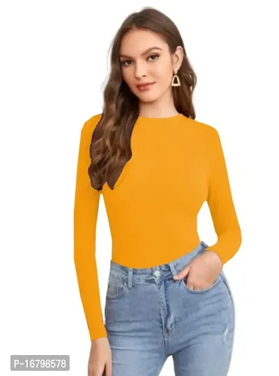 Casual Polyester Blend Round Neck Long Sleeves Stylish Top