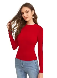 Casual Polyester Blend Round Neck Long Sleeves Stylish Top-thumb3