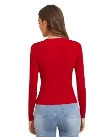 Casual Polyester Blend Round Neck Long Sleeves Stylish Top-thumb2