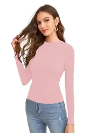 Casual Polyester Blend Round Neck Long Sleeves Stylish Top-thumb3