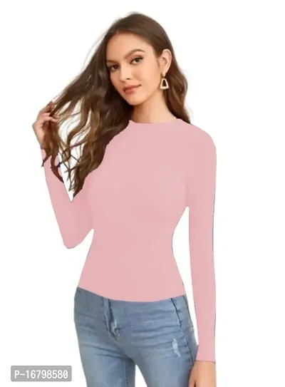 Casual Polyester Blend Round Neck Long Sleeves Stylish Top-thumb4