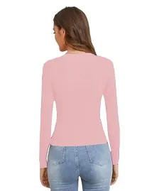 Casual Polyester Blend Round Neck Long Sleeves Stylish Top-thumb2