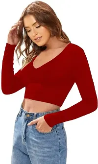 Stylish Solid Crop Top for Women-thumb2