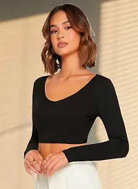 Stylish Solid Crop Top for Women-thumb2