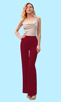 Womens High Waist Bell Bottom Trouser, Elastic Flared Bootcut Pants, Stretchy Parallel Leg for Casual Office Work wear-thumb4