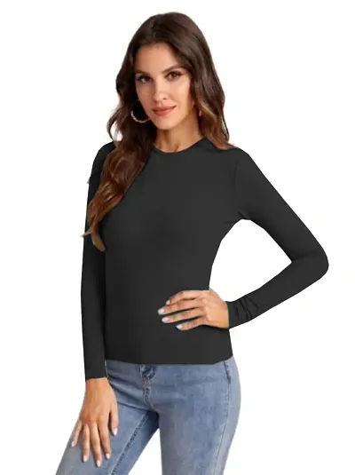 Dream Beauty Fashion Women's Puff Sleeves Square Neck Top Baloon Sleeve Blend Slim Top (23 Inches)