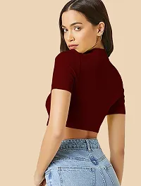 Dream Beauty Fashion Women's  Girl's Solid Full Sleeve Crop Top-thumb3