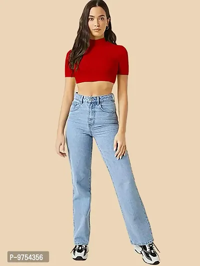 Dream Beauty Fashion Ribbed Short Sleeves Round Neck Polyster Blend Cut Out Crop Top (16 Inches)-thumb3