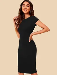 Dream Beauty Fashion Off Shoulder Boat Neck Ruffled Strappy American Crepe Midi Dress (42 Inches)-thumb1