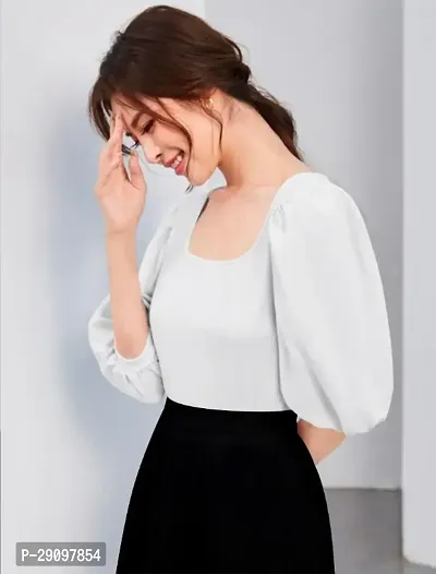 Classic Polyester Solid Top for Women