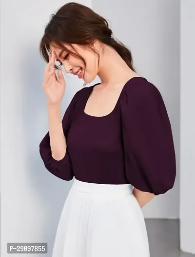 Classic Polyester Solid Top for Women