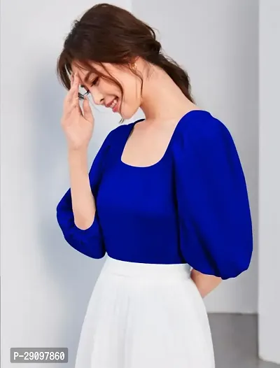 Stylish Polyester Solid Top for Women-thumb0