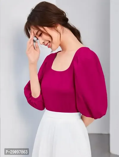 Stylish Polyester Solid Top for Women