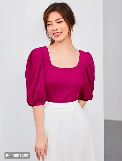 Stylish Polyester Solid Top for Women-thumb4