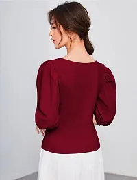 Classic Polyester Solid Top for Women-thumb3