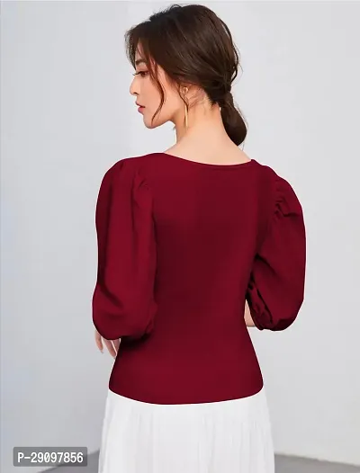 Classic Polyester Solid Top for Women-thumb4